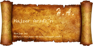 Hajzer Arzén névjegykártya